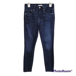Good American Good Legs Cropped Blue Jeans